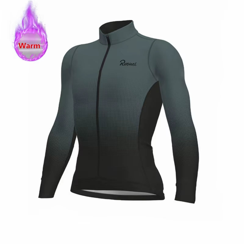 Winter Long Sleeve Thermal Fleece Cycling Jersey Set Bib Pants Ropa Ciclismo Bicycle Clothing MTB Bike Jersey Uniform